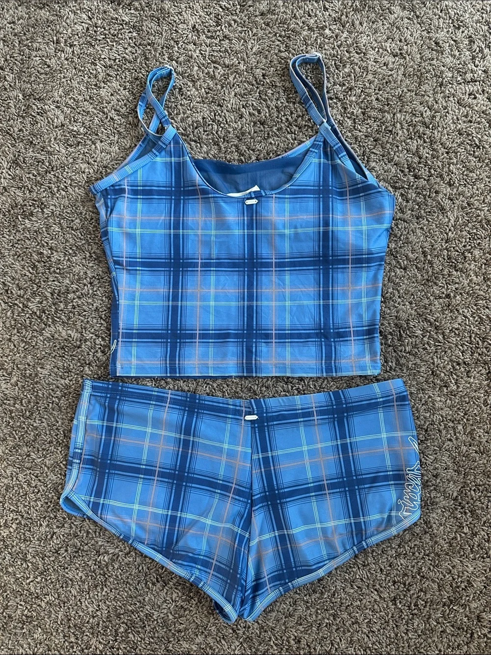 Rip Curl Archive Plaid Blue Tankini Set - Women's Swim Top & Bottom